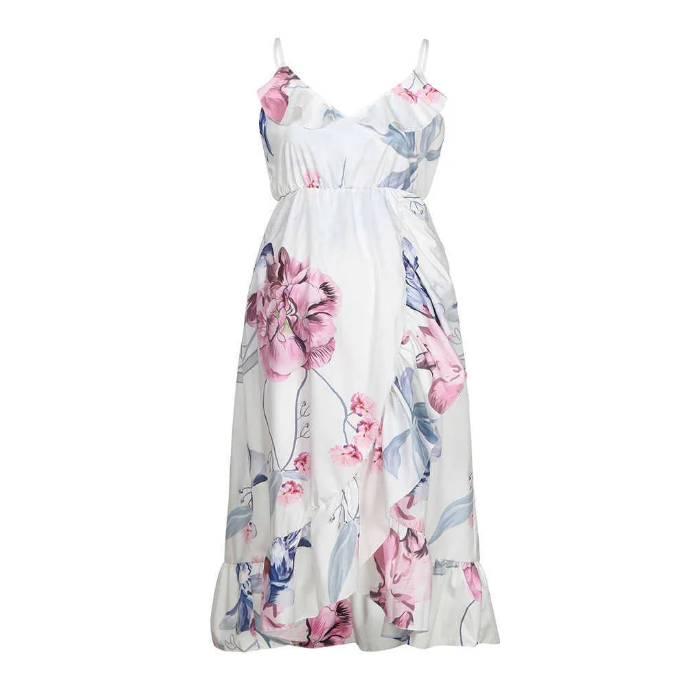Umstandskleider 2022 Frühling O-Ausschnitt Kleid mit Blumendruck Gravidas Umstandsmode G220602 gut