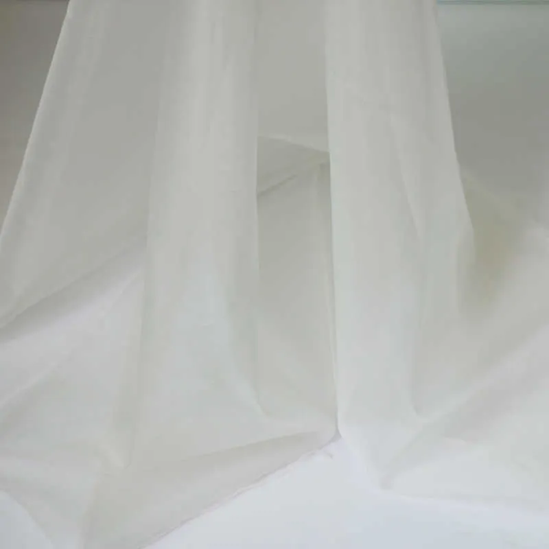 Naturel Blanc 100% Mûrier Soie Organza Tissu Gaze Tecido Mètre 210702