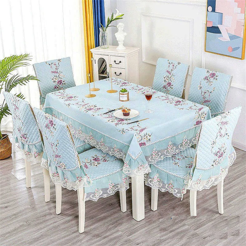 European Style Living Room Decor Table Cloth Anti-Slip Chair Cover Thicken Soft Cushion Dustproof cloths 210626