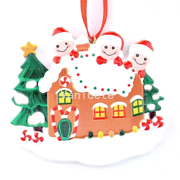 2021樹脂生存した家族の飾りクリスマス装飾が家で個人化された木のクリスマスの装飾T2I52802
