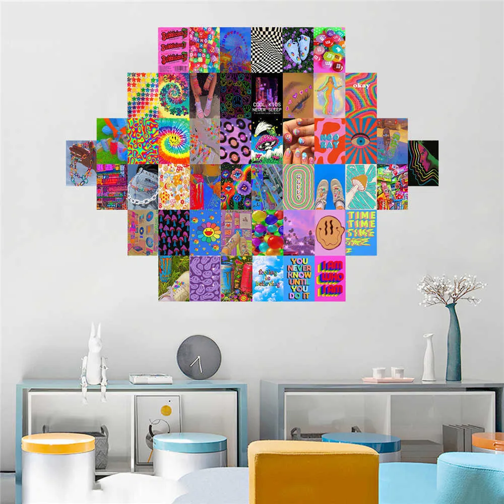 Anime Wall Art Collage Kit Indie Moderne Style Minimaliste Esthétique Photos Affiches Mignon Po Adolescentes Chambre Décor 210914