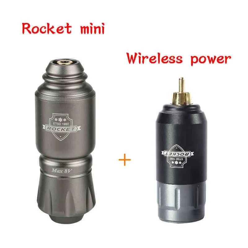 Mini Rocket Tattoo Machine Set Interface RCA d'alimentation sans fil avec kit de stylo 2201146389232