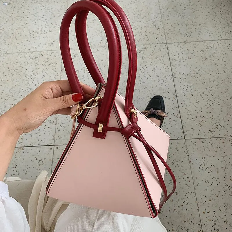 Bolsa de couro de grife mini triângulo feminina bolsa de manga de mão bolsas de mão saco de sacolas de bolsas de portefeuille femme ombro2216