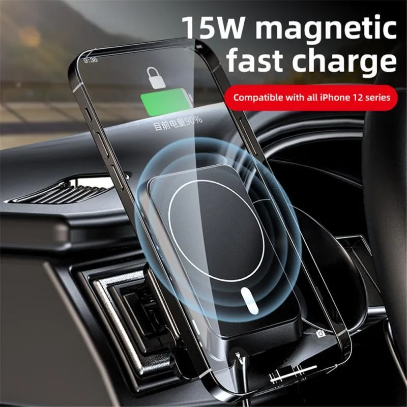 15W電話ホルダー磁気ワイヤレスカー充電器マウント用iPhone 12 Pro Max Mini Magsafing Fast Charging350g