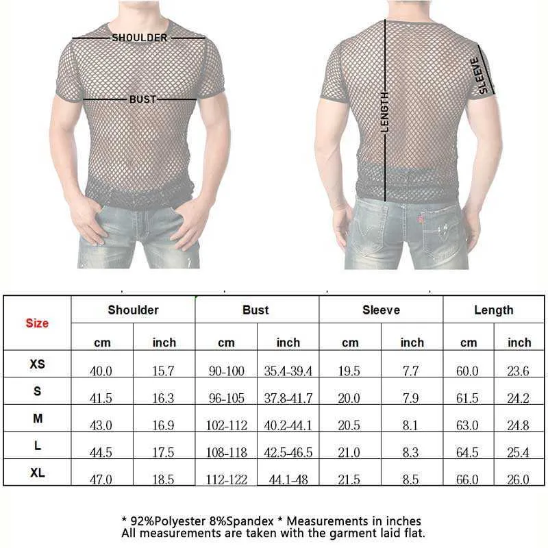 شبكة صفراء انظر من خلال رجال tshirt مثير الأكمام قصيرة الأكمام الشبكة الشفافة قميص تي شيرت HOMME الهيب هوب أرفار الشارع TOPS 210714