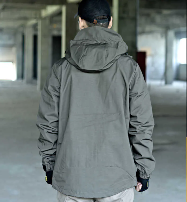 Men Outdoor Tactical Jacket Hunting Coat Hooded Combat Uniform Military Equipment for Airsoft Paintball Game 210811