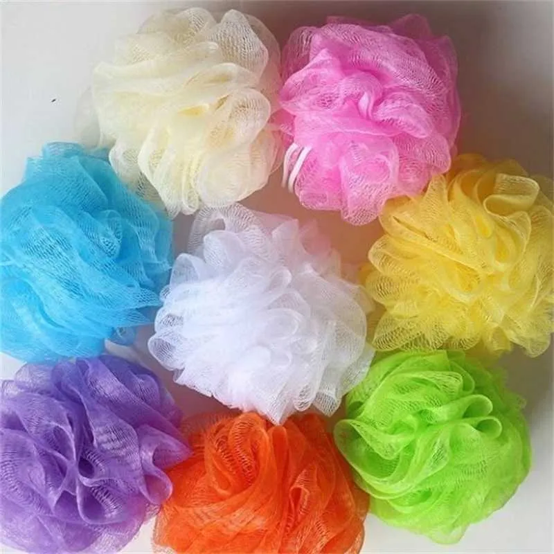 Borstels sponsen scrubbers loofah bad spons melk accessoires nylon douche bal 10g zachte lichaam reiniging mesh borstel badkamer