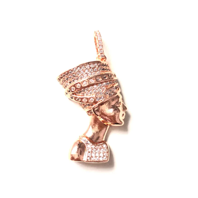 Charms 5st 3D Egyptian Queen Nefertiti Pendant Charm för kvinnor armband halsband som gör religiösa smycken Diy -tillbehör HOLDA2517