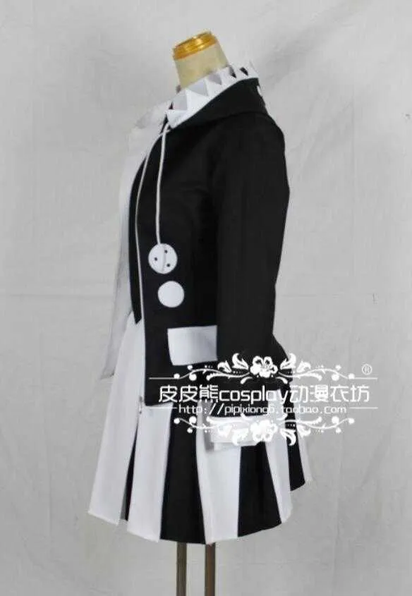 Anime Danganronpa V3: Killing Harmony Cosplay Monokuma de alta calidad Traje unisex abrigo + camisa + corbata + falda o pantalones + calcetines Y0913