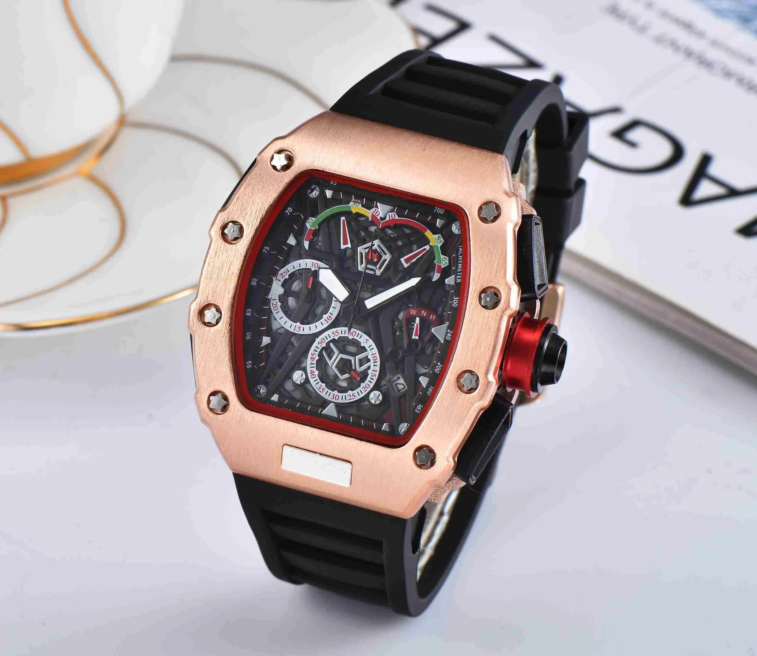 Mens Watches Top Brand Luxury Quartz Watch Men Casual Rubber band Military Waterproof Sport Wristwatch stainless steel relojes CA247U