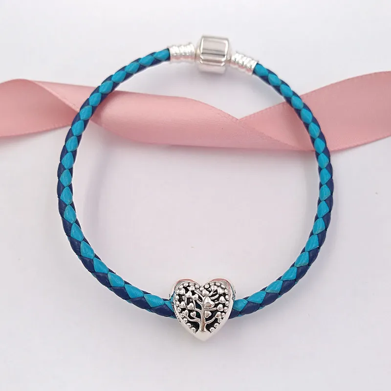 Trendy jewelry making kit Flourishing Heart charms pandora 925 silver love bracelet for women men chain spacer bead heart necklace bangle pendant gifts 797058