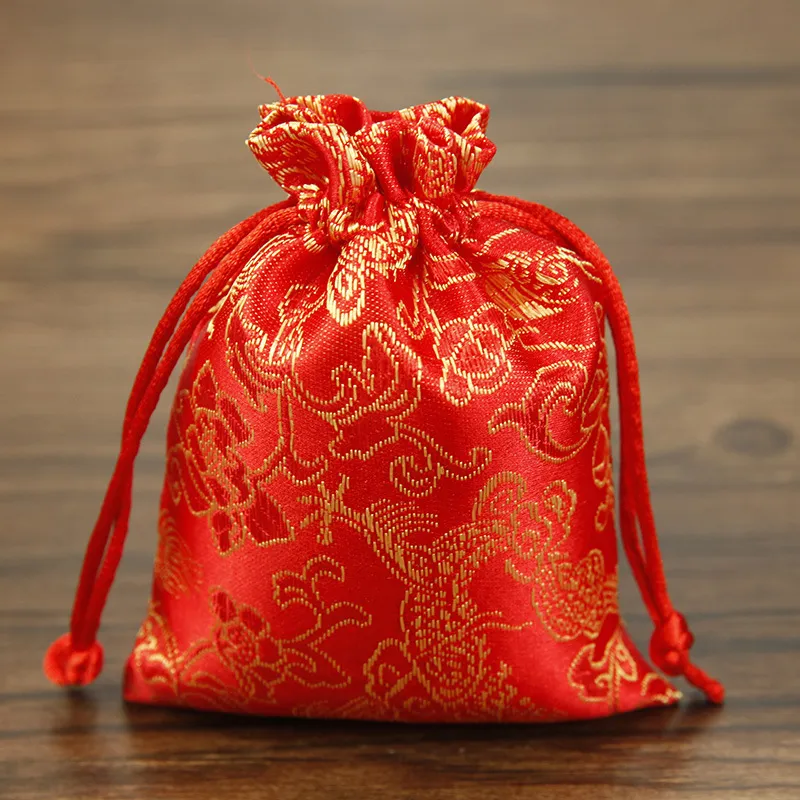 Bolsa organizadora de joias com cordão de seda, 20 peças, 9x12cm, 10x14cm, cetim, natal, casamento, presente, colar, pulseira, pente, embalagem 222r
