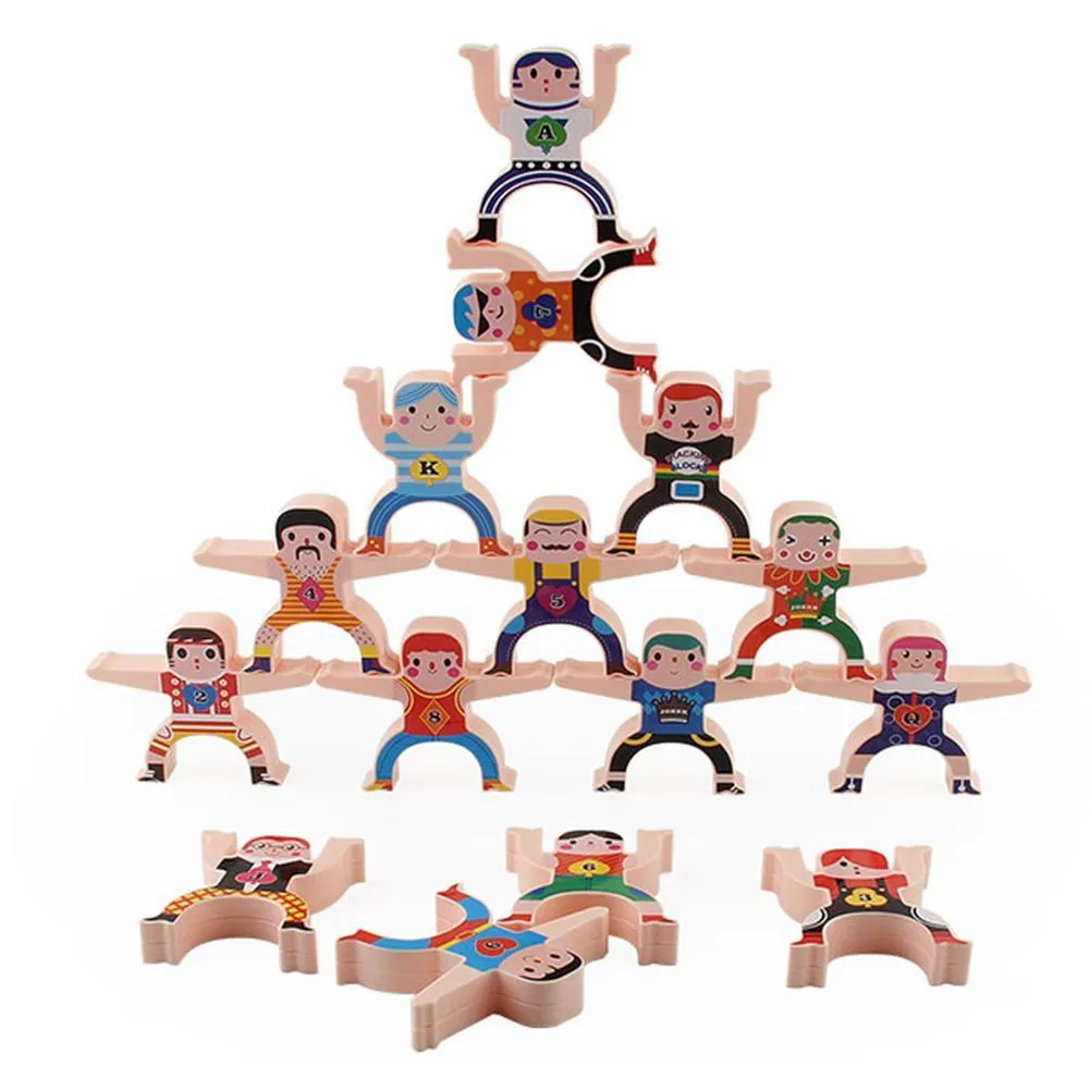 Blocchi di costruzione dell'equilibrio di Ercole in legno Equilibrio acrobatico Impilamento fai-da-te Giocattoli educativi bambini bambini