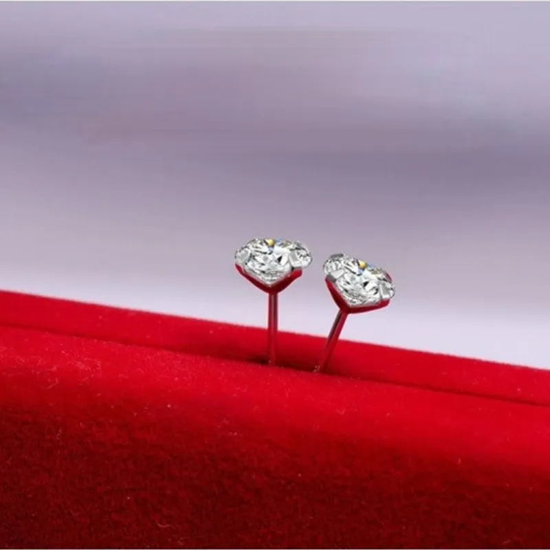 Sterling Silber Diamant Stick Ohrringe Frauen Zirkon Ohrstecker Ringe Hochzeit Modeschmuck Geschenk Will und Sandy