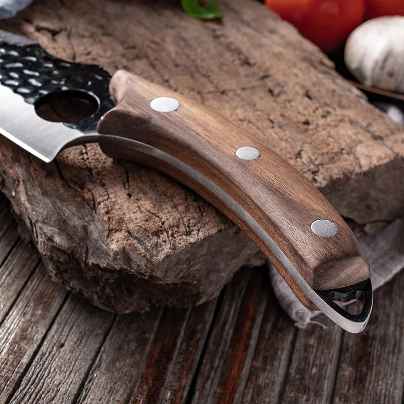 6 '' Cleaver butcher lnife stail Steel Hand مزورة lnife تقطيع تقطيع سكاكين المطبخ Camping286r