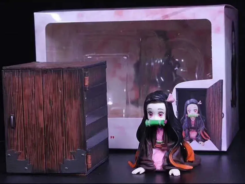 Art Mini Kimetsu no Yaiba GK Kamado Nezuko dans Box Ver. PVC Action Figure Modèle Collectible Toy Doll Q07224581273