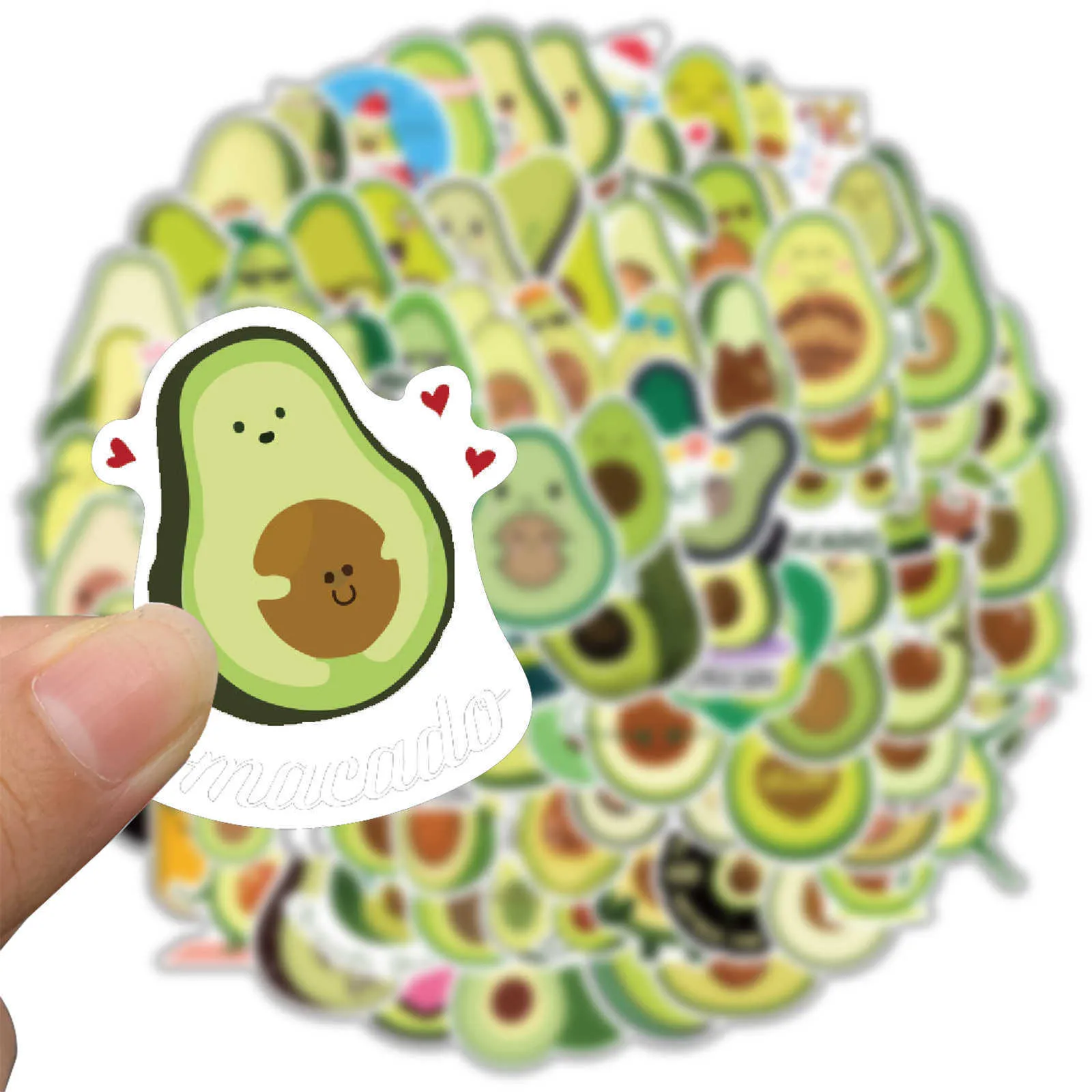 Avocado Cartoon 10/50/Kawaii Aufkleber für Kinder DIY Gitarre Schreibwaren Wasser Flasche Notebook Nette Mädchen Spielzeug Aufkleber Auto