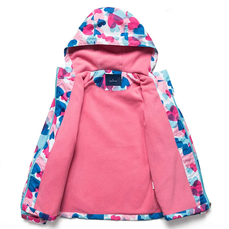 Jacka för tjejer Spring Barnens blomma Fleece Kläder Coat Windbreaker Ytterkläder Kids Polar Windproof 3-12T 220222