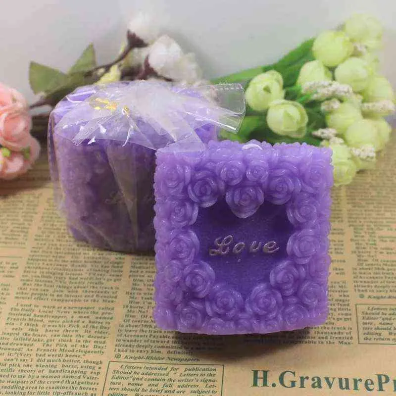 3D Rose Flower Candle Silicone Mold DIY Gypsum Plaster Mould Cylinder Shape Silicone Soap Candle Molds H1222289T