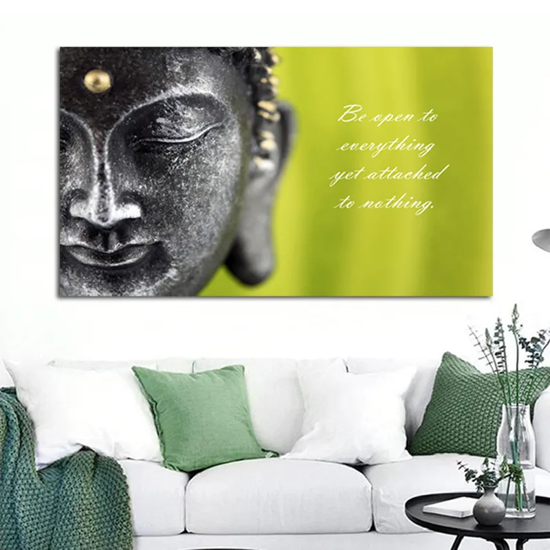 Buddha-Leinwandgemälde, Lotus-Bilder, abstrakte Poster und Drucke, Wandkunst für Wohnzimmer, Heimdekoration, kein Rahmen