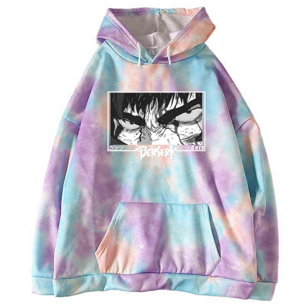 Sweatshirt Hoodie Fashion Women Men Sweater serkHarajuku Anime Eyes Top Loog Sleeve Tie Dye Hoodie H0910