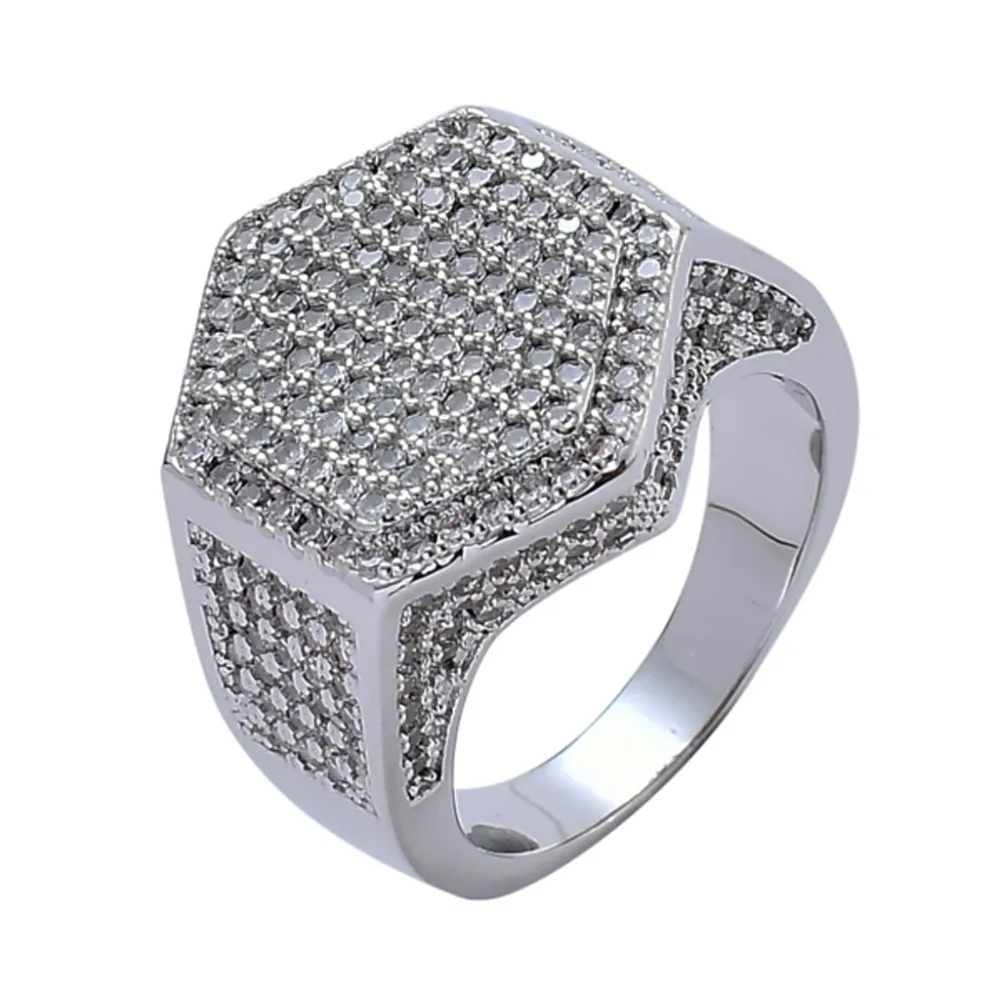 Hip Hop Jewelry Iced Out Hexagon Ring (4)