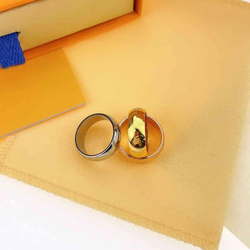Anello unisex moda doppia pietra smussata gioielli da uomo e da donna anelli curvi regali accessori moda337T