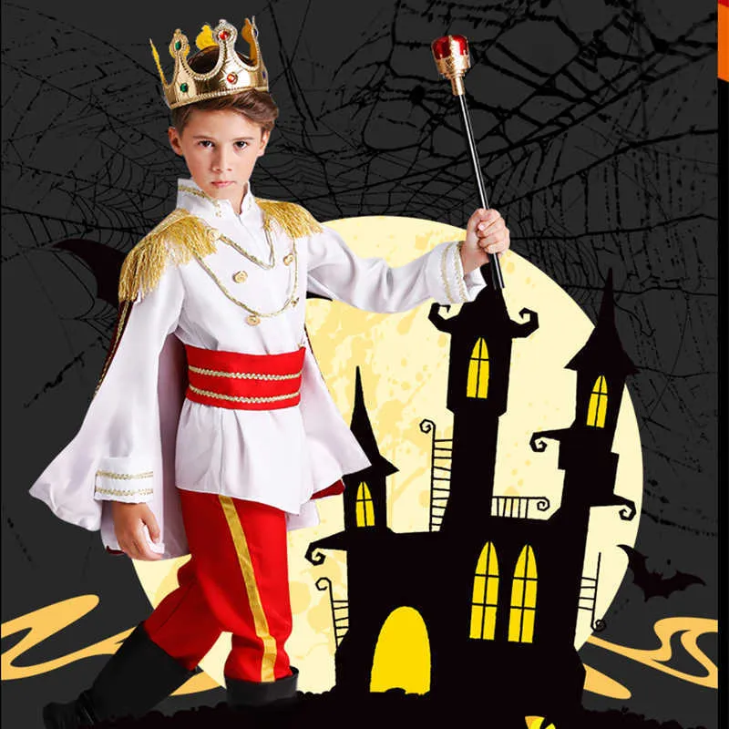 Nouveaux Garçons Filles Prince et Princesse Cosplay Costume Halloween Costume pour Enfants Prince Charmant Costume Carnaval Fête Princesse Robe Q0910