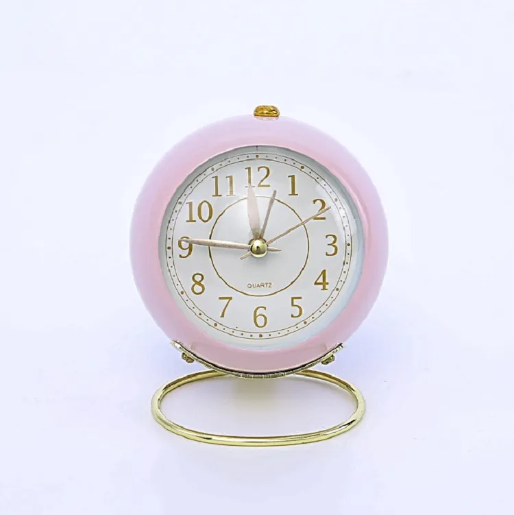 Horloge étudiante en métal européenne créative muette réveil électronique pour enfants simple salon chambre décoration de la maison T2I52730