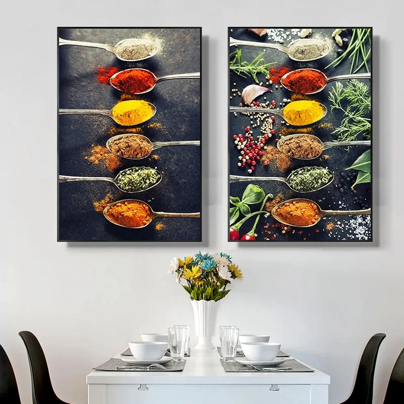 Cucina a tema Erbe e spezie Frutta Poster e stampe Dipinti su tela Ristorante Immagini di arte della parete soggiorno Decorazioni la casa C311G