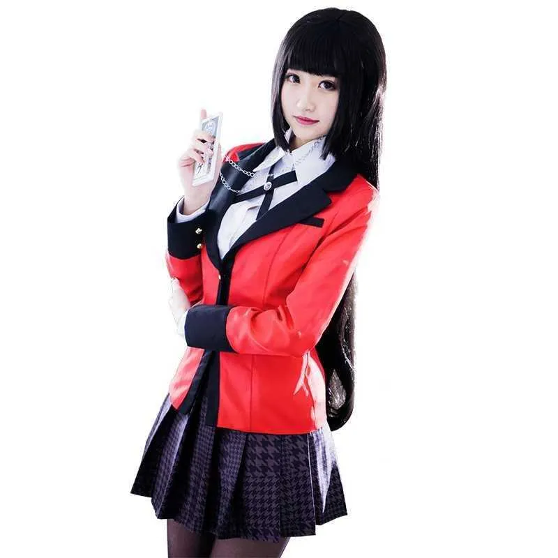 カーニバルkakegurui jabami yumeko yomoduki runaコスプレコスチューム女性コートウィッグハロウィーン大人の子供Y0913269l