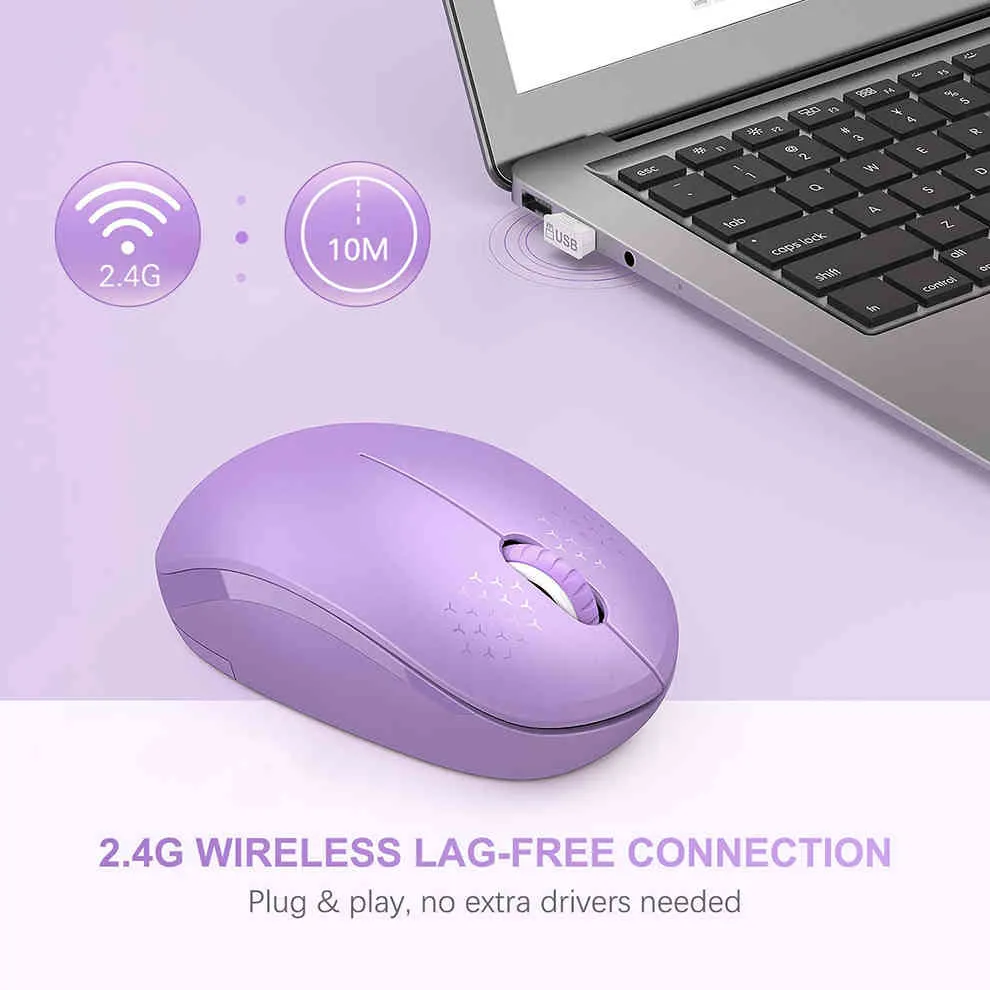 SeenDa Mini Silent Click 2.4G Mouse Wireless Ergonomic Mute Mice Laptop Notebook Computer Optical Mause USB