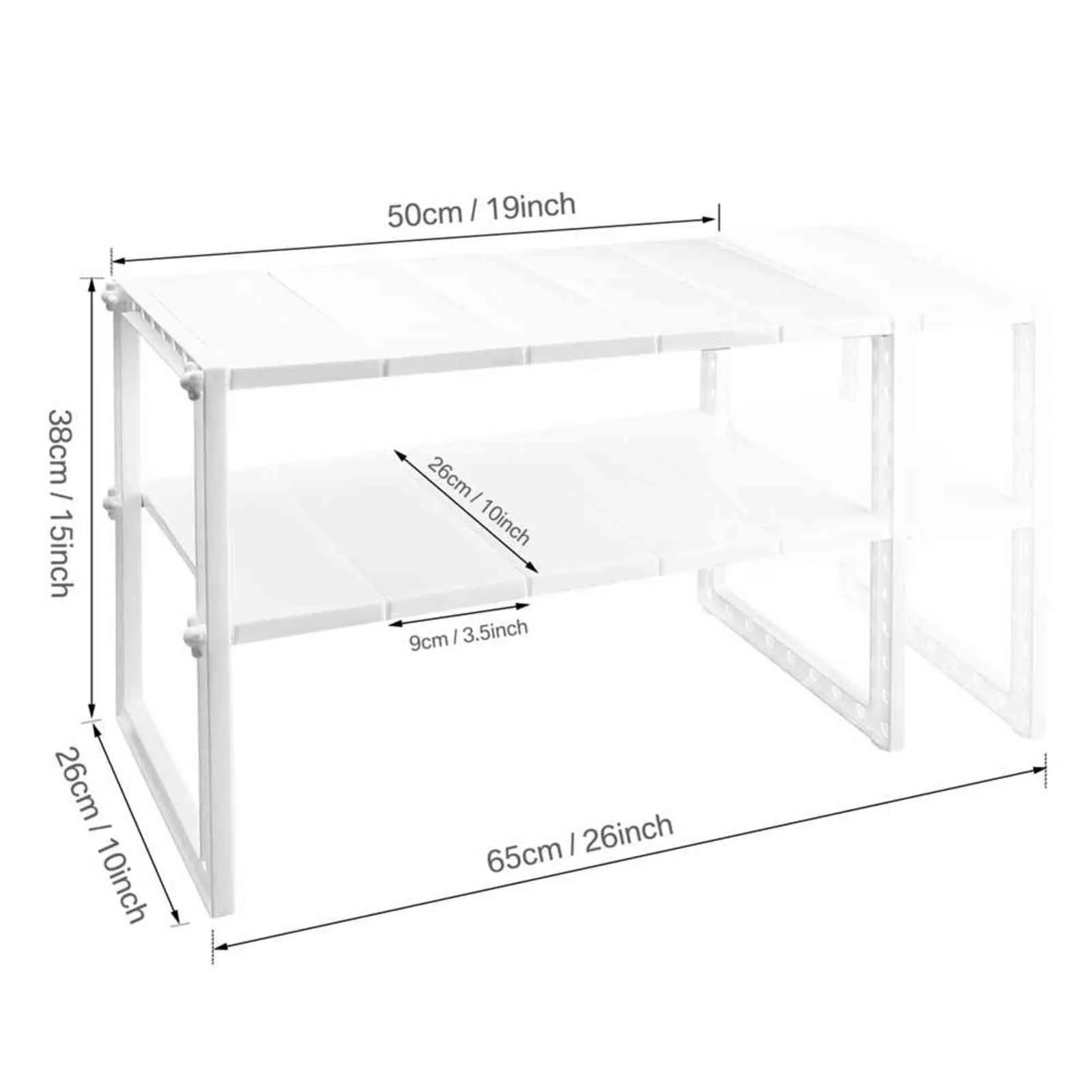 Expandable Under Sink Organizer 1/2Tier Kitchen supplies Cabinet Organizer,Pot Pan Spice Rack,Storage Shelf for Kitchen,Bathroom 211112