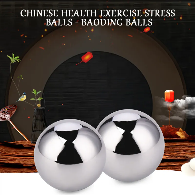 Baoding Balls Silver Home Outdoor Antistress Dito Esercizio Terapia Pallamano Attrezzature Il Fitness Assistenza Sanitaria Durevole