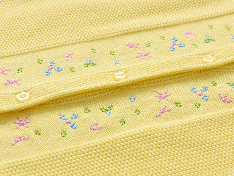 SAILEROAD 2-7YEARS Bebek Kız Giysileri Sarı Çiçekler Kazak Bears Paillettes Kızlar Hırka Sonbahar Çocuklar Için Kazak Y1024