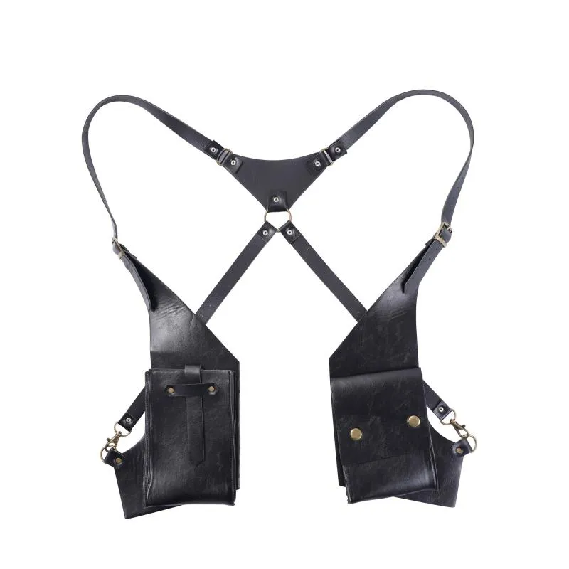 Bälten Män underarmade axelväska Girdle Tank Steampunk Pu Leather Pocket Strap Fashion Double midjebältet Kostym Accessory339L