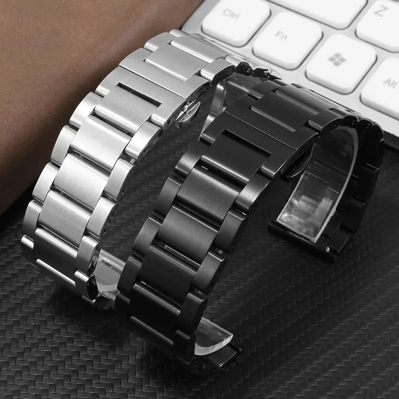 Bracelets de montre 20mm 22mm 24mm bracelet de montre en acier inoxydable pour C-ASIO PRG-600YB PRW-6600 EQB-501 EFR-303L avec chaîne argent Black222R