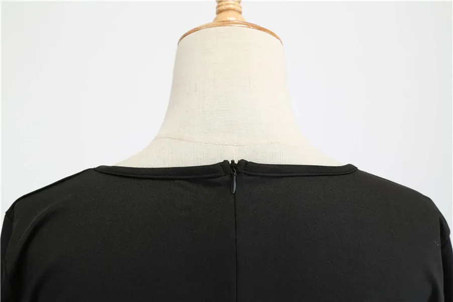 Robes de fête de noël design de mode Vintage col rond imprimé manches longues grande robe trapèze