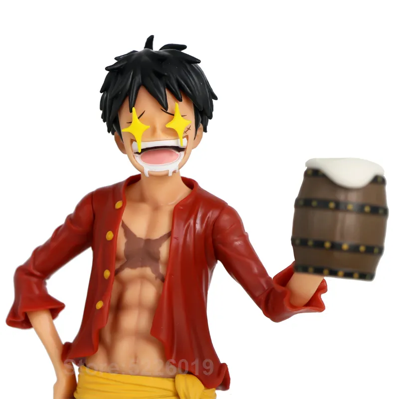 28 cm One Piece Monkey D. Luffy Anime Figure Tre forme di Rufy Star Eyes Eat Meat Sostituibile PVC Action Figure Toy Model Doll X0526