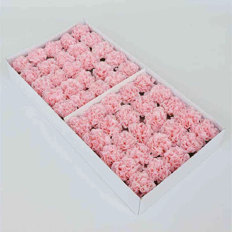 Geschenke für Frauen 50 Stück 6 cm künstliche Blumen Nelken Seifenblütenkopf Ewiger Blumenstrauß Valentinstag Muttertag DIY Blumenstraußmaterialien