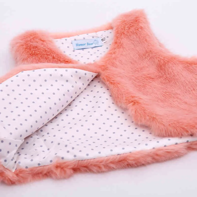 Baby Girls Vest Girl Clothes Waistcoat Boy Faux Fur Jacka Hög kvalitet 210515