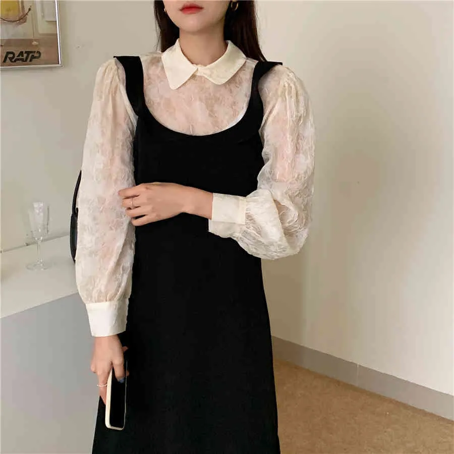 High Quality Sweet Girls Chic Gentle Shirts+Solid Fashion Sexy Long Dresses Two Piece Sets Suits 210525