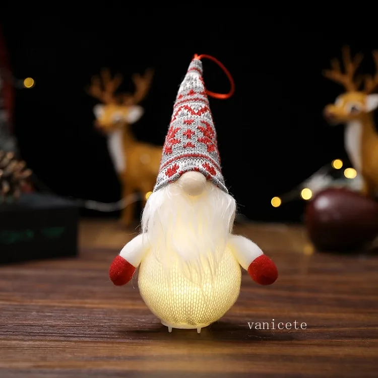 Christmas decorations luminous doll Rudolph faceless Old Man Christmas Tree Pendant T2I52830