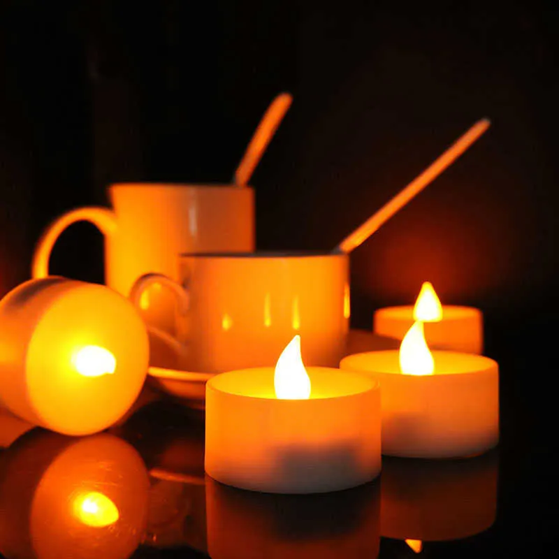 Pakiet 6 LED lampy herbacianych z zdalnie działającymi baterią AAA bez flwiowo -migoczących świec Tealight z timerem na ślub Dec H0909242k