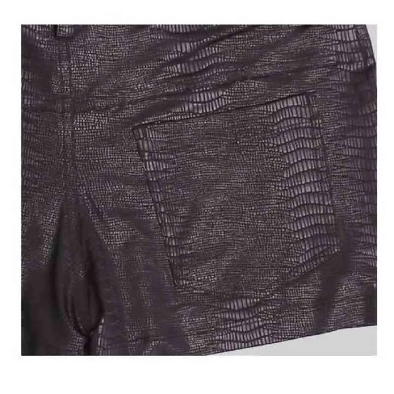 Pantaloncini casual sottili da uomo Filati di cotone Coccodrilli Texture della pelle Pantaloncini da palestra sport all'aria aperta Pantaloncini corti da piede gay ad alta elasticità G1209