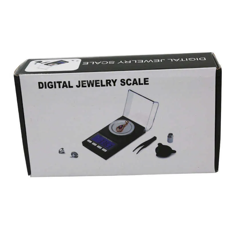 Cyfrowa Wysoka Precyzyjna Skala Biżuteria 50g 0.001g Wyświetlacz LCD Elektroniczny Waga kieszeniowa Diomand wagi 40% zniżki 210927