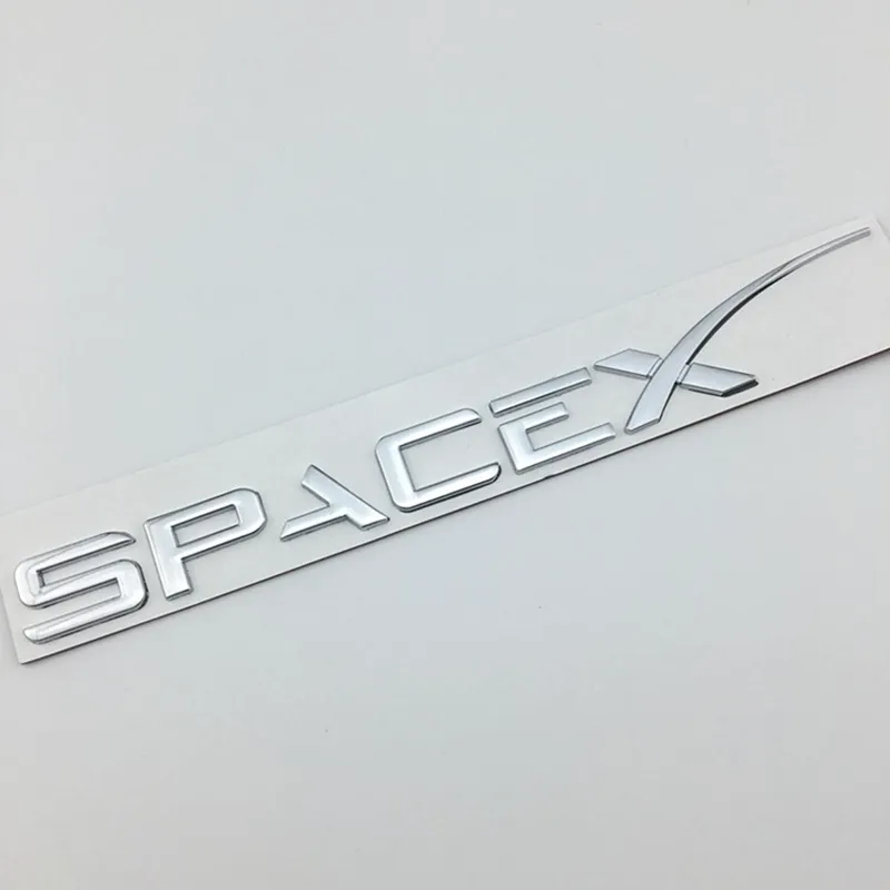 3D Metal Car Sticker Emblem For Tesla Model 3 S X Roadster Letter SpaceX Car Fender Side Stickers Car Trunk Sticker Auto Parts179B