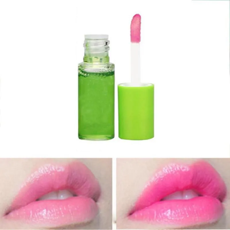 Natural Aloe Vera Tinted Lip Gloss Batom Líquido Hidratante Mudante de Cor Lábios de Longa Duração Maquiagem Cosméticos