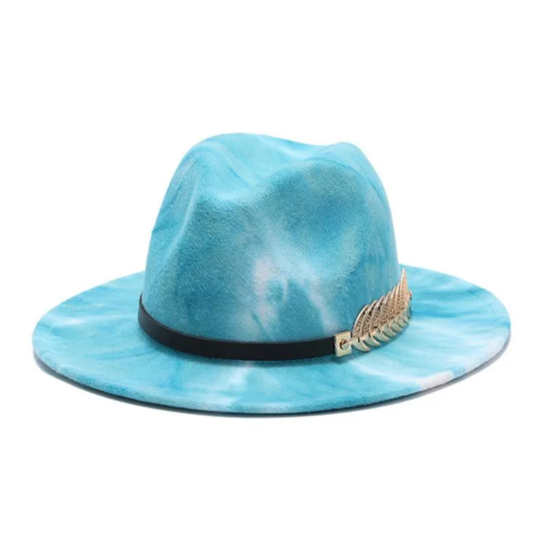 Шляпы с широкими полями, красочная шляпа-федора с принтом, весенне-осенняя яркая цветная шерстяная джазовая шляпа для мужчин и женщин, фетровая шерстяная Панама277s