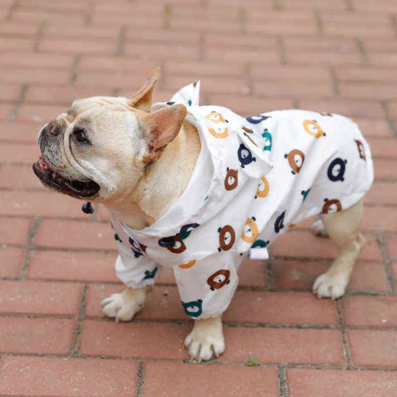Pet Dog Raincoat Carlin Bouledogue Français Vêtements Vêtements Imperméables pour Veste De Pluie Caniche Bichon Schnauzer Welsh Corgi 220104
